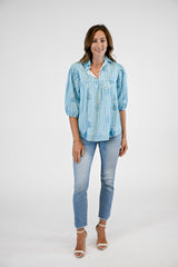 Middleton Blouse | Bluebell Stripe