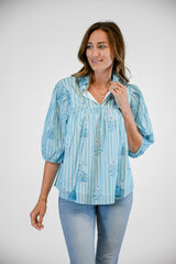 Middleton Blouse | Bluebell Stripe