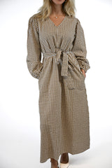 Zoie Maxi | Sandstone Gingham
