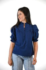Ellie Blouse | Navy Peony