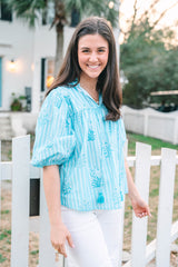 Middleton Blouse | Bluebell Stripe