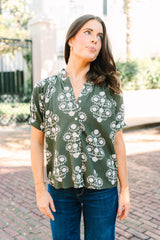 Reagan Blouse | Evergreen