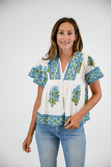 Catalina Blouse | Blue Hydrangea