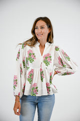 Bluffton Blouse | Pink Hydrangea