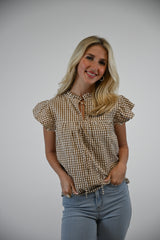 Callie Blouse | Sandstone Gingham