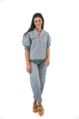 Ellie Blouse | Blue Fog