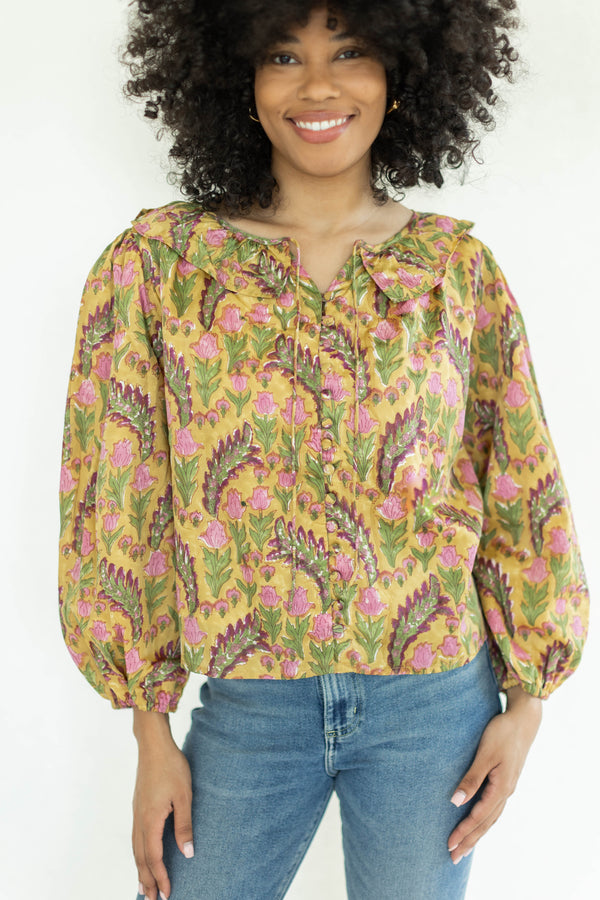 Aurelia Blouse | Golden Blossom