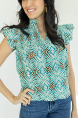 Layla Blouse | Geo Blues