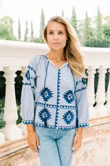 Cadence Blouse | Glacier Diamond