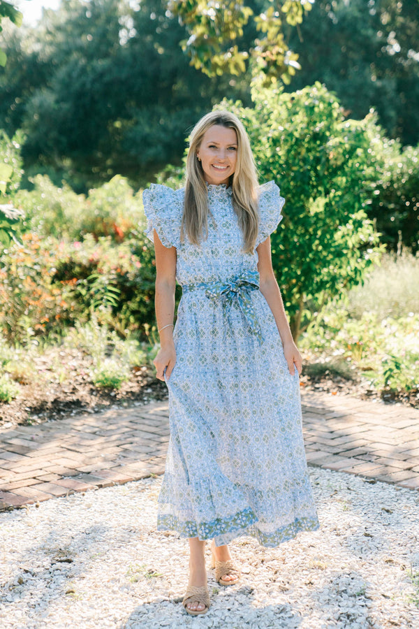 Jasmine Maxi | Seafoam Trellis