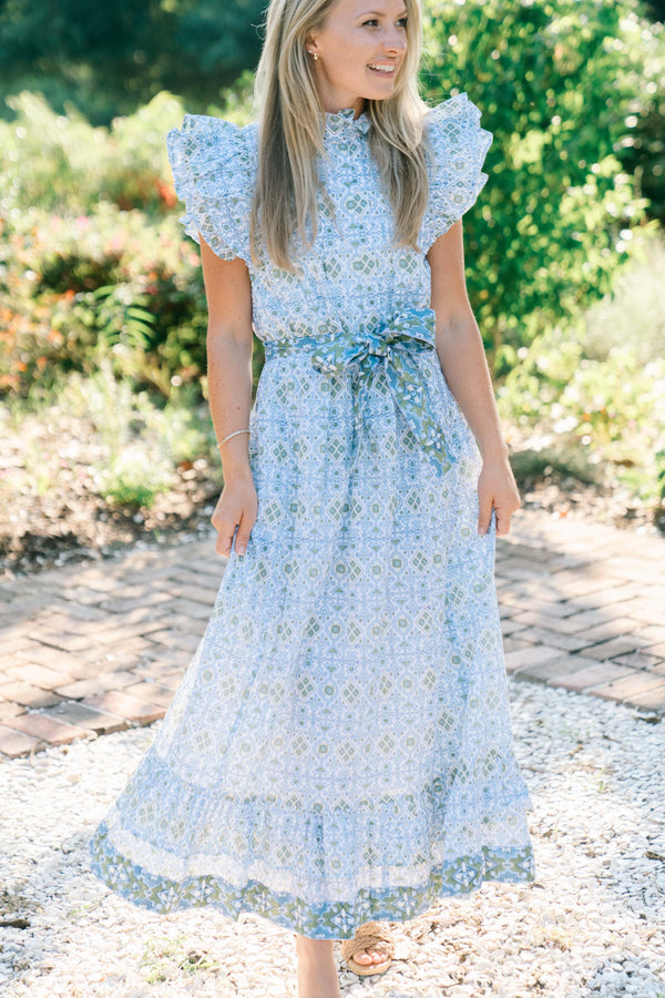 Jasmine Maxi | Seafoam Trellis