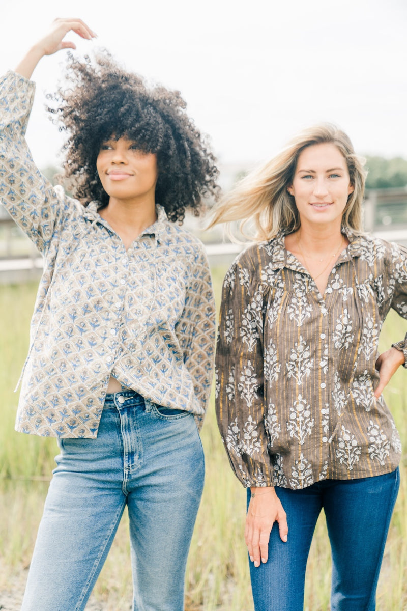 Olive Blouse | Brown Lentil