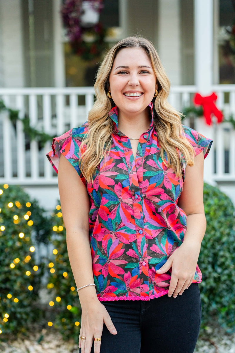 Adelyn Blouse | Poinsettia