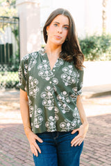 Reagan Blouse | Evergreen
