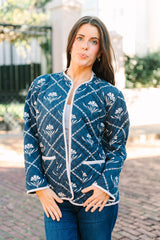 Sylvie Jacket | Navy Peony