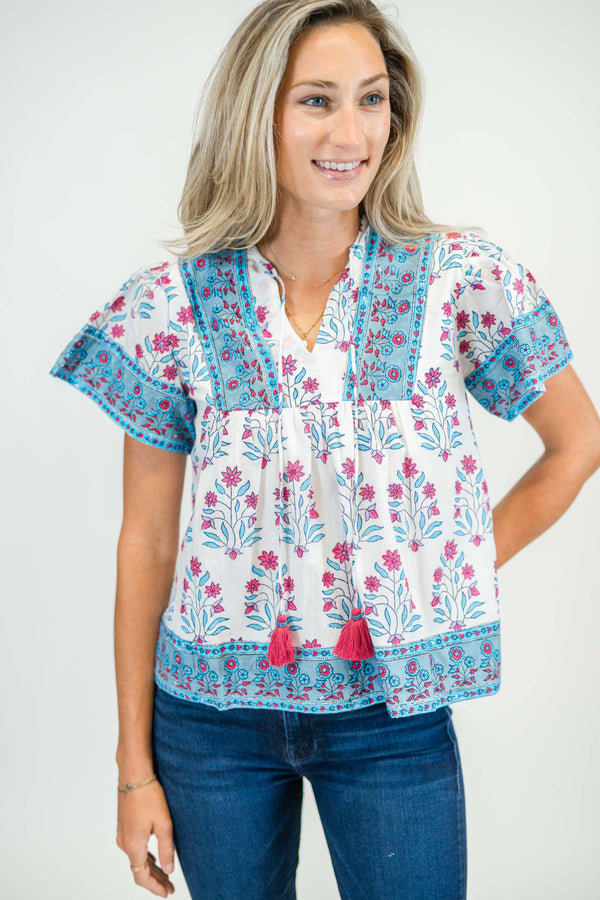 Catalina Blouse | Tropical Surf