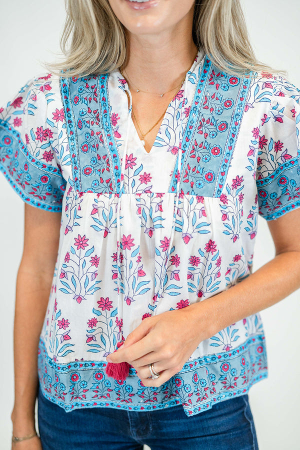 Catalina Blouse | Tropical Surf