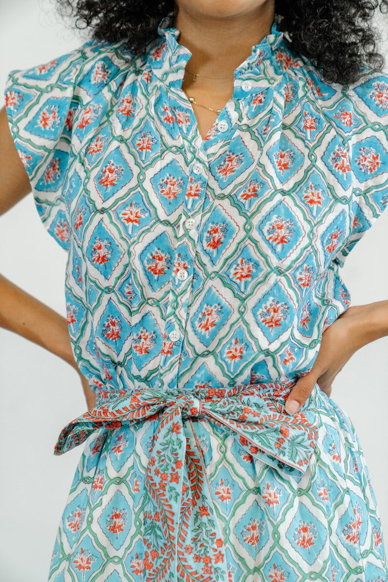 Bays Blouse | Aqua Splash