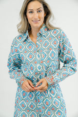 Millie Blouse | Aqua Splash