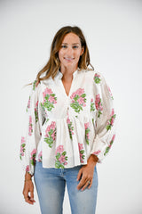 Bluffton Blouse | Pink Hydrangea