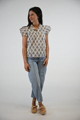 Callie Blouse | Azure Bloom